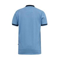 D555 Stripe Jersey polo with rib Collar Sky