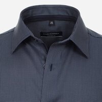 Casa moda Rope Weave Pattern Business Shirt Night Blue