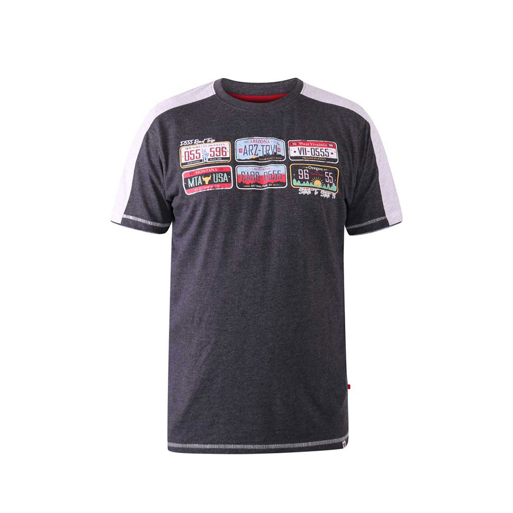 D555 Soho Number Plate Tee Charcoal Marle