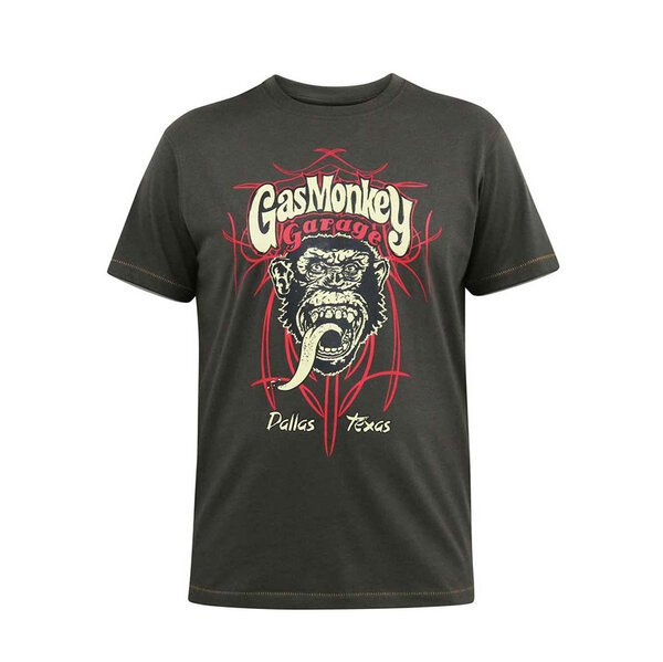 D555 Gas Monkey Printed Tee Khaki-shop-by-brands-Beggs Big Mens Clothing - Big Men's fashionable clothing and shoes