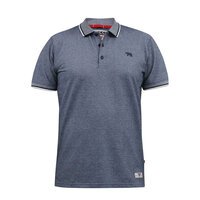 D555 Pique Polo With Jacquard Collar Navy