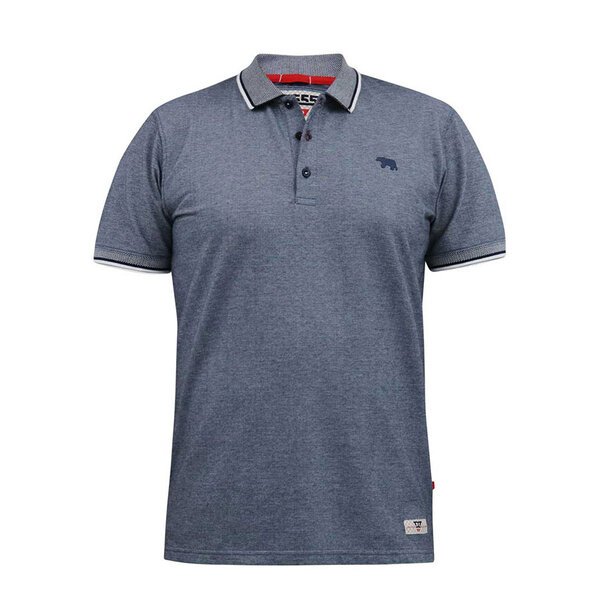 D555 Pique Polo With Jacquard Collar Navy-shop-by-brands-Beggs Big Mens Clothing - Big Men's fashionable clothing and shoes