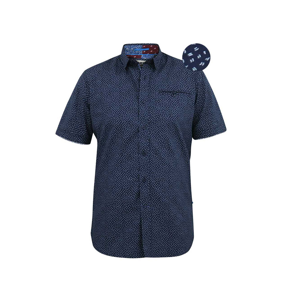 D555 Brody Small Pattern SS Shirt Navy