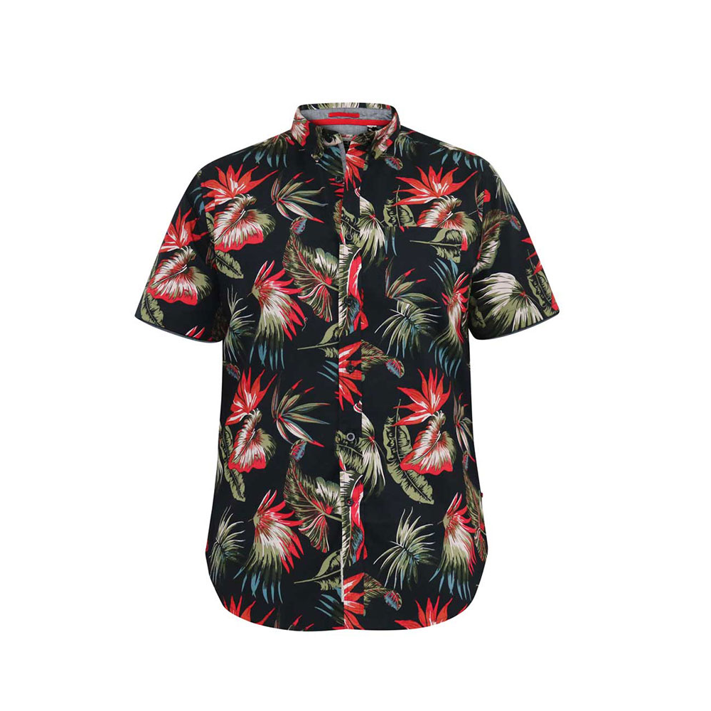 D555 lennox Hawaiian SS Shirt Black