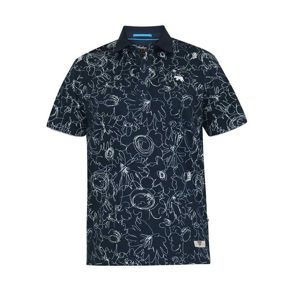 D555 Roland Abstract Printed Pique Polo Navy-shop-by-brands-Beggs Big Mens Clothing - Big Men's fashionable clothing and shoes