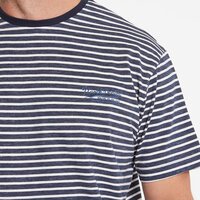 North 56 Denim Blue Striped Cotton Tee