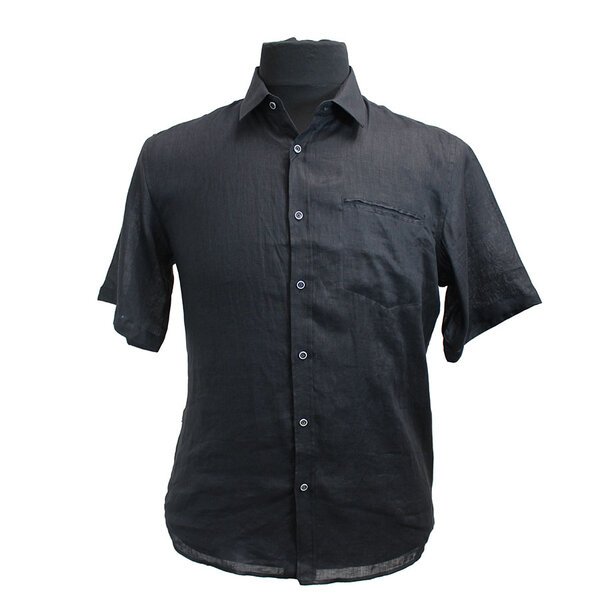 Berlin Irish Linen SS Shirt Black-shop-by-brands-Beggs Big Mens Clothing - Big Men's fashionable clothing and shoes