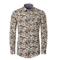 Casa Moda Pure Cotton Leaf Pattern Fashion LS Shirt