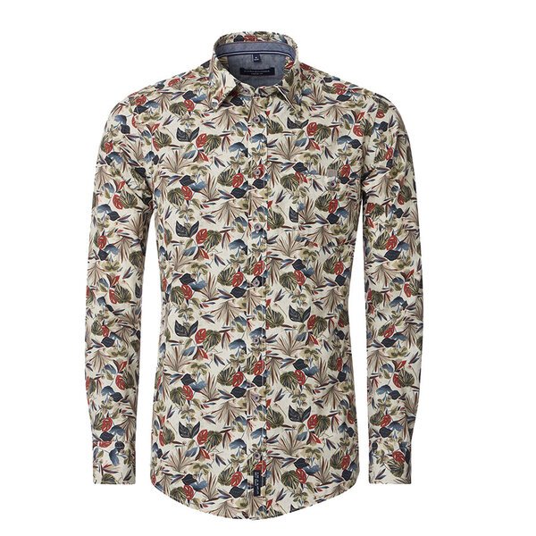 Casa Moda Pure Cotton Leaf Pattern Fashion LS Shirt-shop-by-brands-Beggs Big Mens Clothing - Big Men's fashionable clothing and shoes