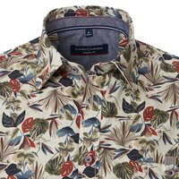 Casa Moda Pure Cotton Leaf Pattern Fashion LS Shirt