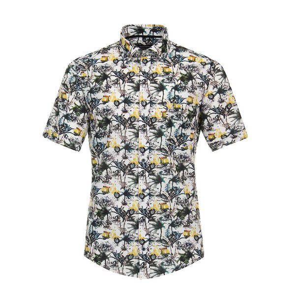 Casa Moda Palm Tree Short Sleeve Shirt Multi-shop-by-brands-Beggs Big Mens Clothing - Big Men's fashionable clothing and shoes