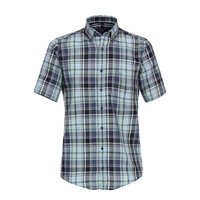 Casa Moda Small Check SS Shirt Petrol