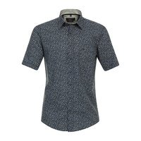 Casa Moda Small Pattern Short Sleeve Shirt Blue