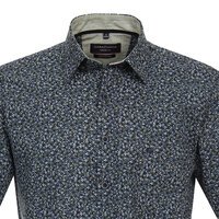 Casa Moda Small Pattern Short Sleeve Shirt Blue