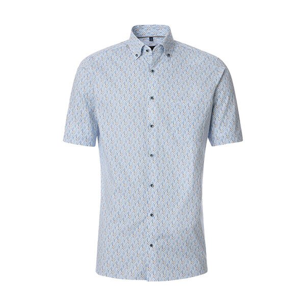 Casa Moda Abstract Pattern SS Shirt Blue-shop-by-brands-Beggs Big Mens Clothing - Big Men's fashionable clothing and shoes