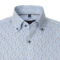 Casa Moda Abstract Pattern SS Shirt Blue