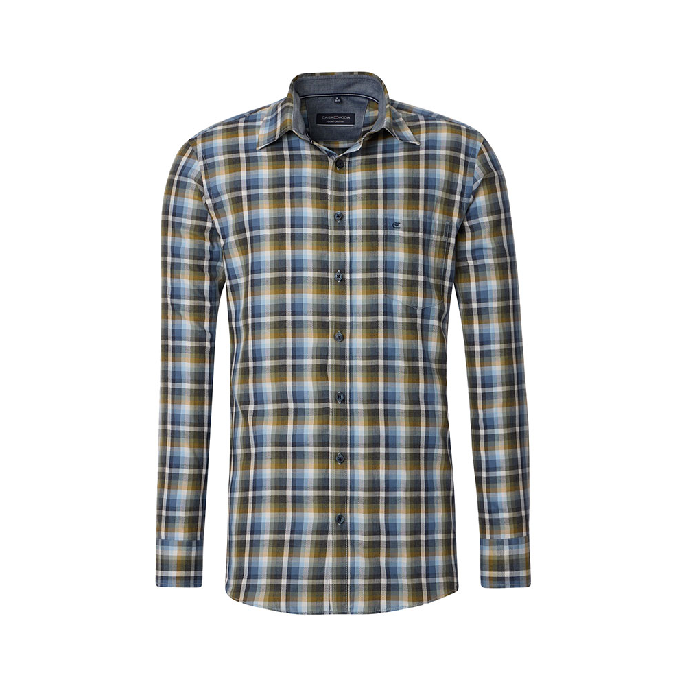 Casa Moda Pure Cotton Mini Check Fashion LS Shirt