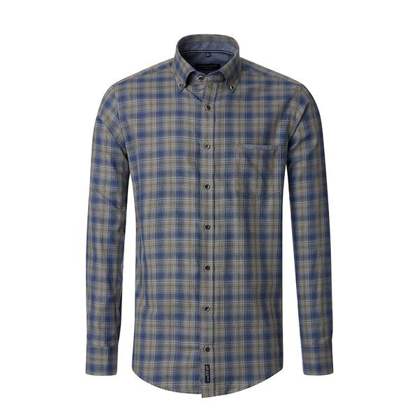 Casa Moda Pure Cotton Muted Multi Check Fashion LS Shirt-shop-by-brands-Beggs Big Mens Clothing - Big Men's fashionable clothing and shoes