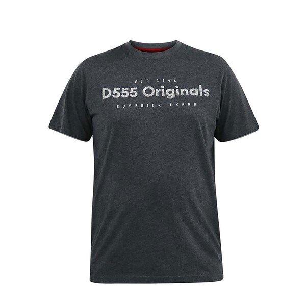 D555 Originals Tee Charcoal-shop-by-brands-Beggs Big Mens Clothing - Big Men's fashionable clothing and shoes