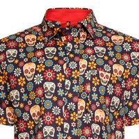 KBS Floral Skull Satin Finish SS Shirt