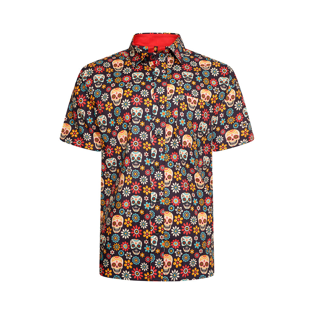 KBS Floral Skull Satin Finish SS Shirt