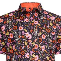 KBS Floral Skeleton Digital Satin Finish SS Shirt