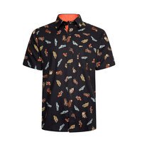 KAM Vintage Car Print SS Shirt Black