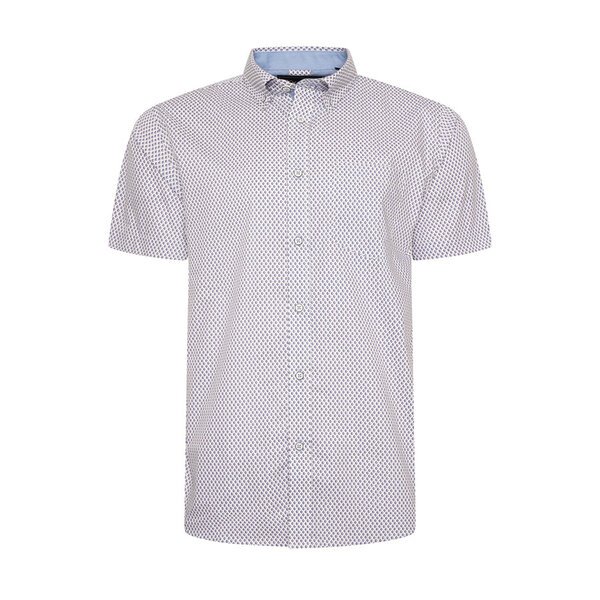 Kam All Over Geo 2 Print Cotton SS Shirt -shop-by-brands-Beggs Big Mens Clothing - Big Men's fashionable clothing and shoes