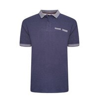 Kam Pique Jacquard Polo With Pocket Royal Blue