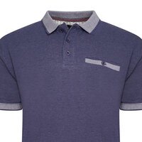 Kam Pique Jacquard Polo With Pocket Royal Blue