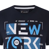 Kam New York Navy Print Tee