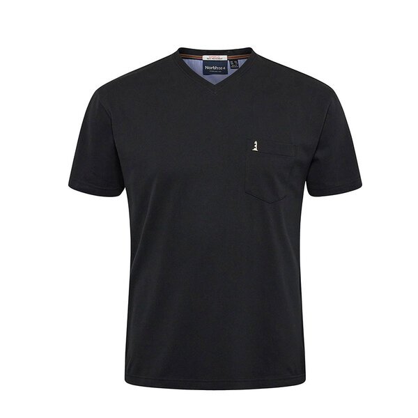 North 56 V neck Tee Super Sterch Black-shop-by-brands-Beggs Big Mens Clothing - Big Men's fashionable clothing and shoes