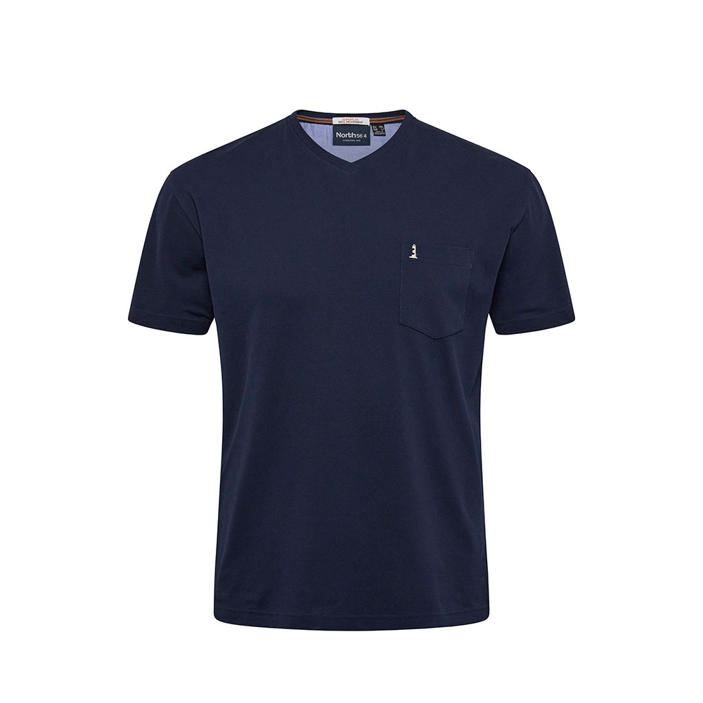 North 56 V neck Tee Super Sterch Navy