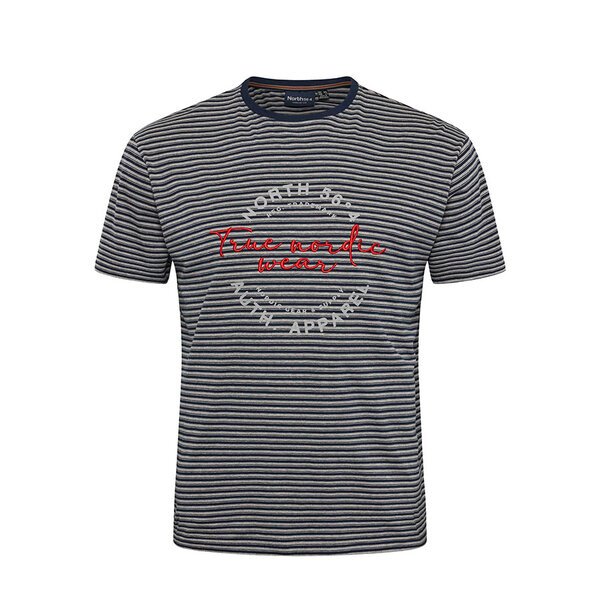 North 56 Striped Large Logo Tee-shop-by-brands-Beggs Big Mens Clothing - Big Men's fashionable clothing and shoes