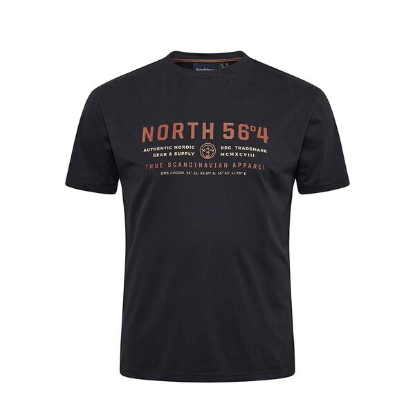 North 56 Logo Print Tee Black-shop-by-brands-Beggs Big Mens Clothing - Big Men's fashionable clothing and shoes