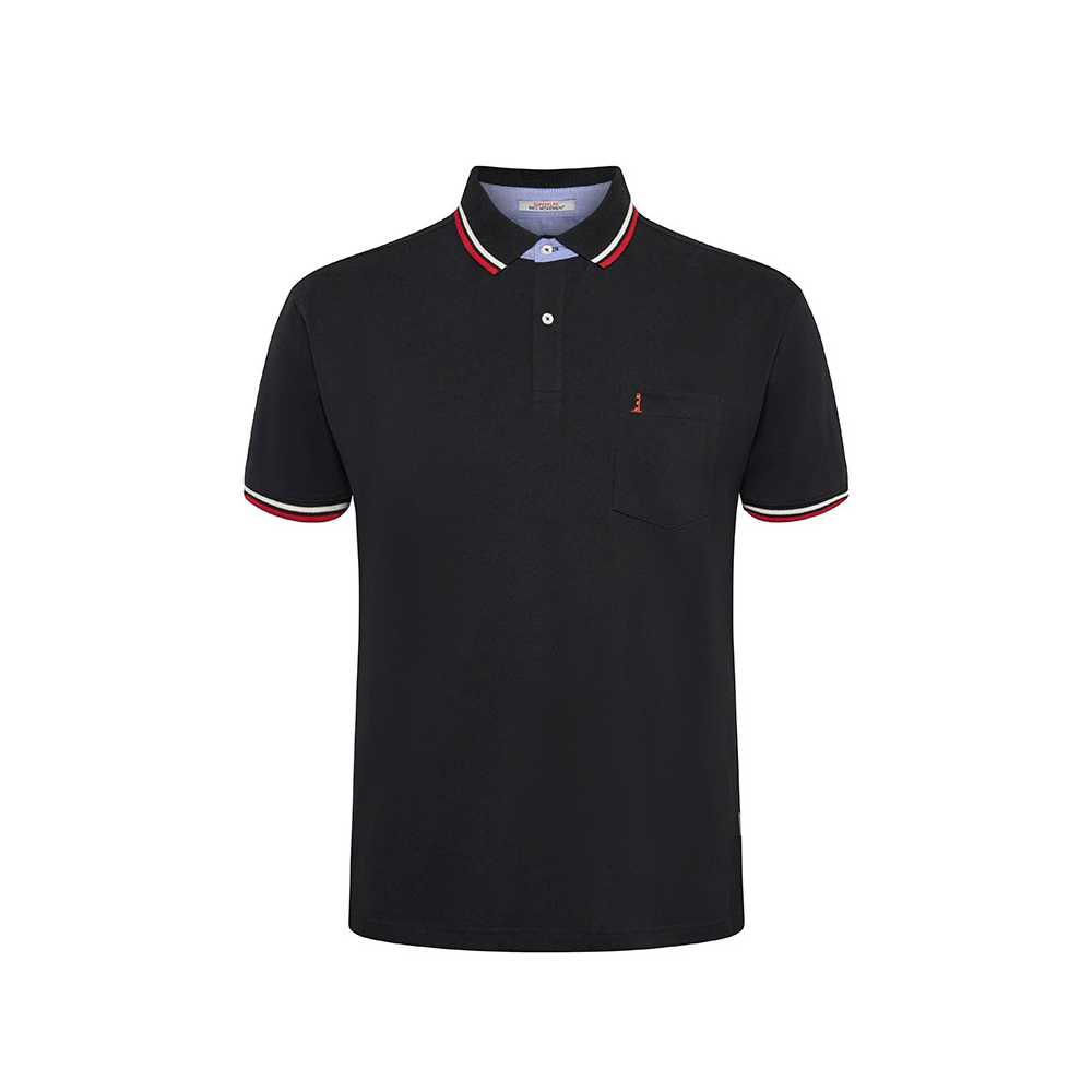 North 56 Contrast Super Stretch Cotton Polo Black