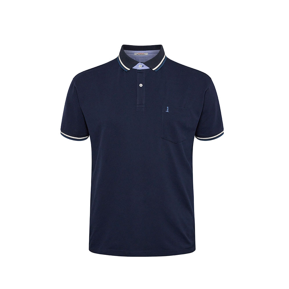 North 56 Contrast Super Stretch Cotton Polo Navy