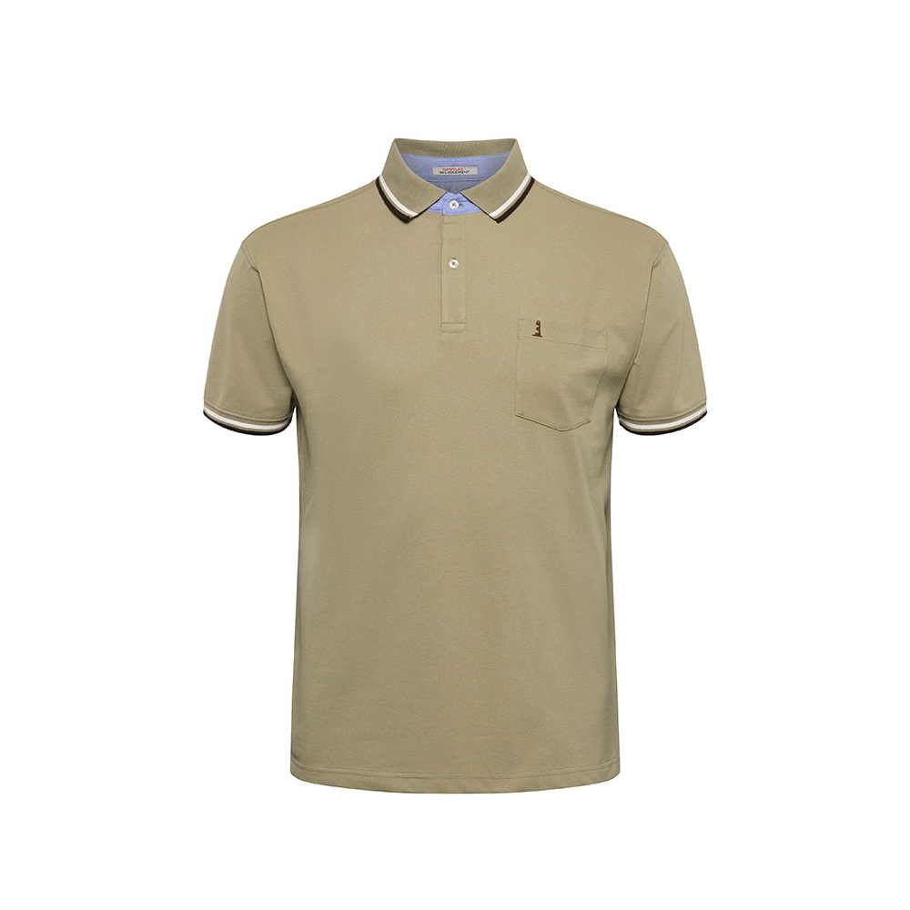 North 56 Contrast Super Stretch Cotton Polo Sand