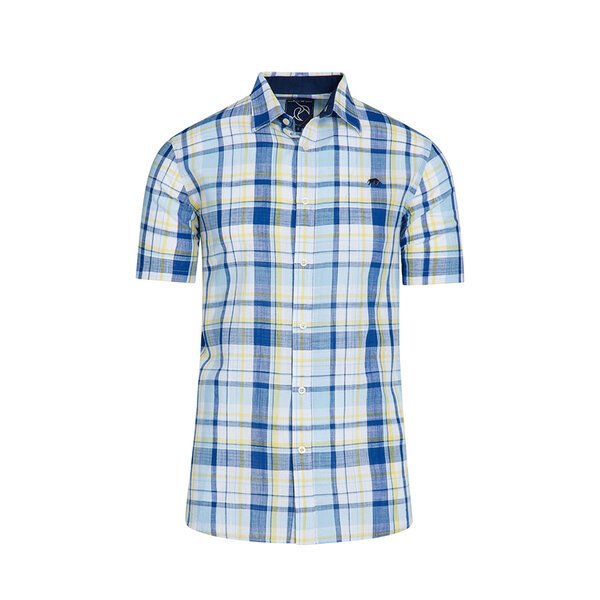 Raging Bull Madras Check Linen SS Shirt-shop-by-brands-Beggs Big Mens Clothing - Big Men's fashionable clothing and shoes