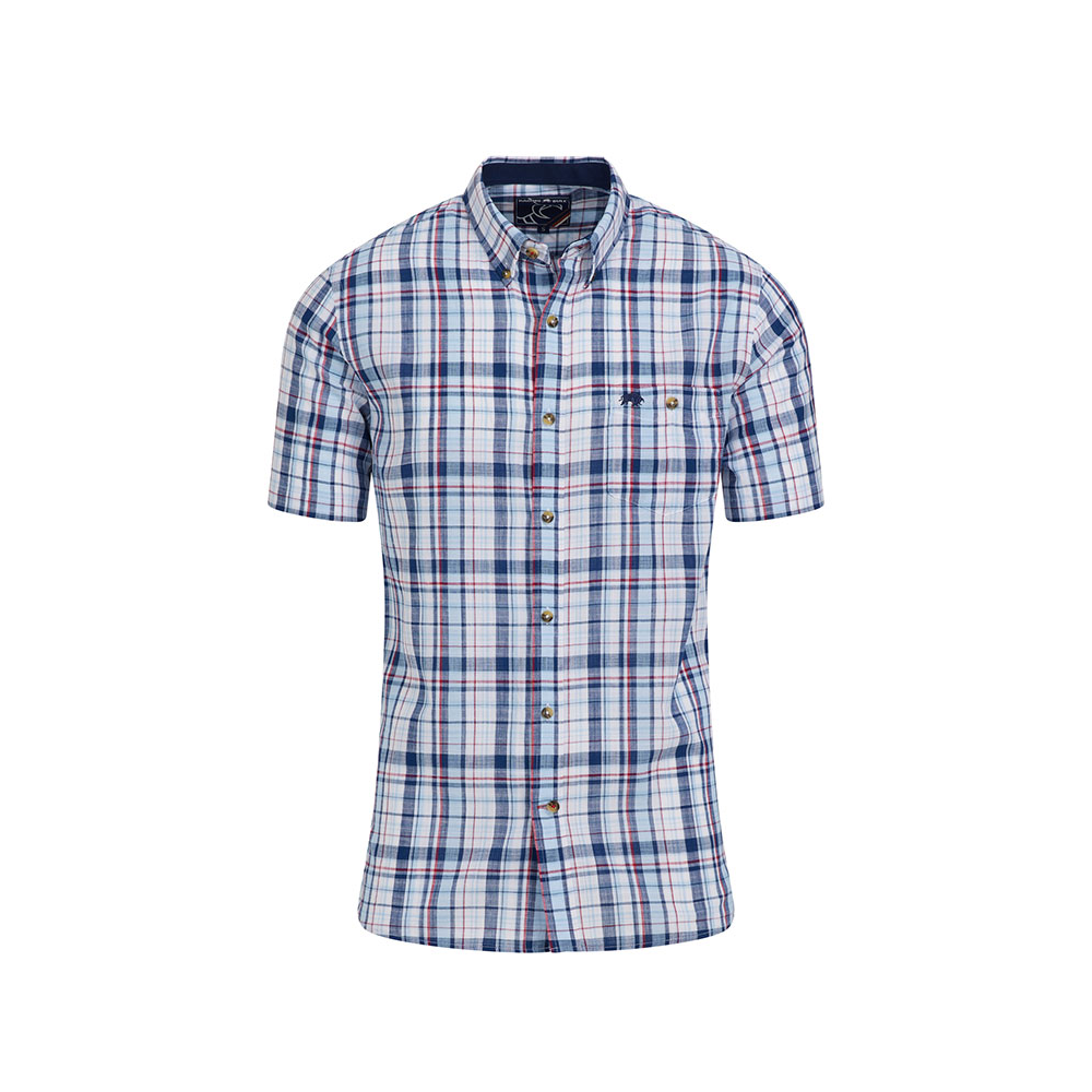 Raging Bull Large Multi Check Linen Shirt